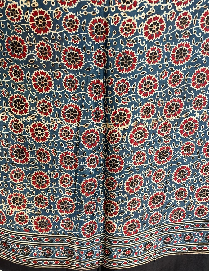 Ajrakh Modal Silk Saree 4243