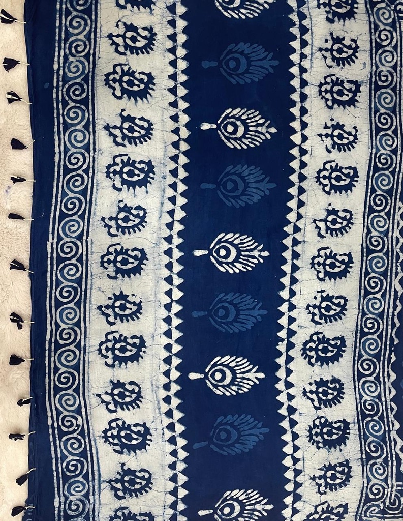 Indigo Modal Silk Saree 5034