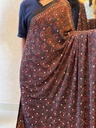 Ajrakh Silk Mirror Sarees 5036 BROWN Z