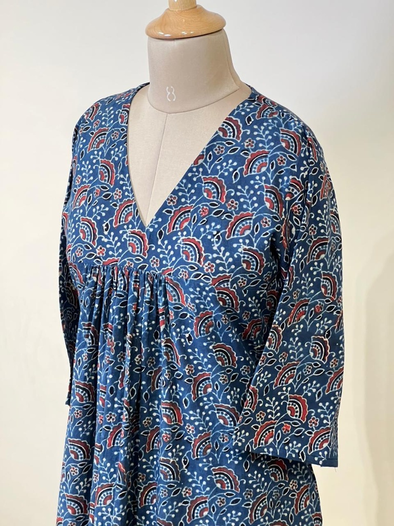 Ajrakh Cotton Aline Kurti 5028