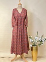 Ajrakh Cotton Aline Kurti 5028