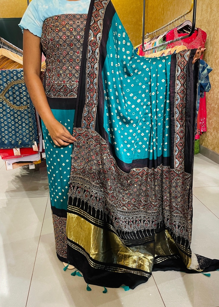 Premium Ajrakh Bandhani Suit 5012