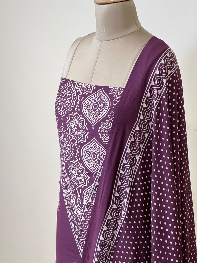 Ajrakh Muslin Suit 5025 PURPLE
