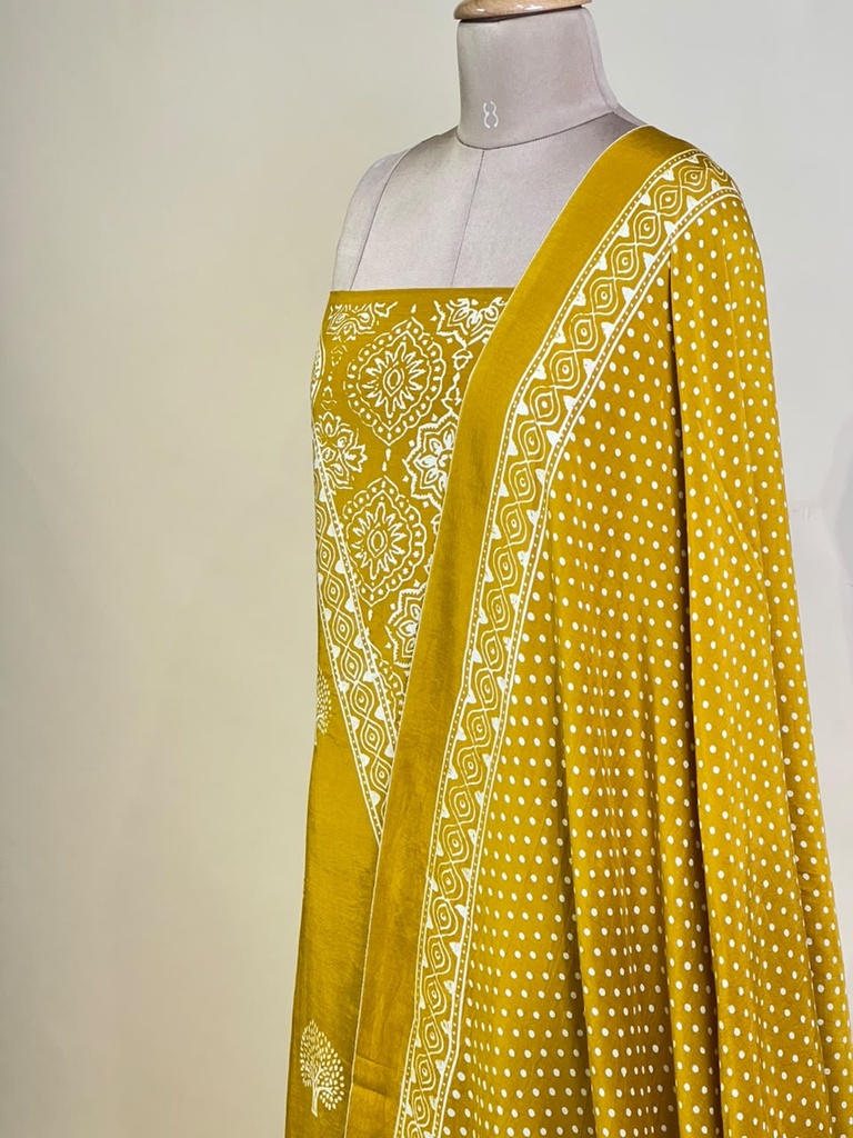 Ajrakh Muslin Suit 5025 YELLOW