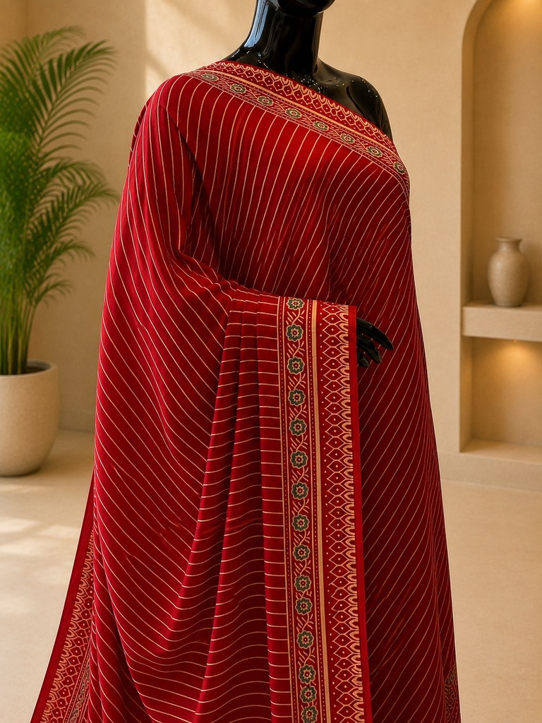 Ajrakh Modal Silk Sarees 4243 S17