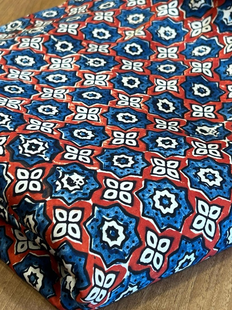 Ajrakh Modal Silk Sarees 4243
