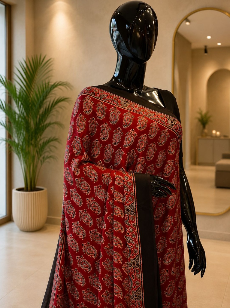  Ajrakh Modal Silk Sarees 4243