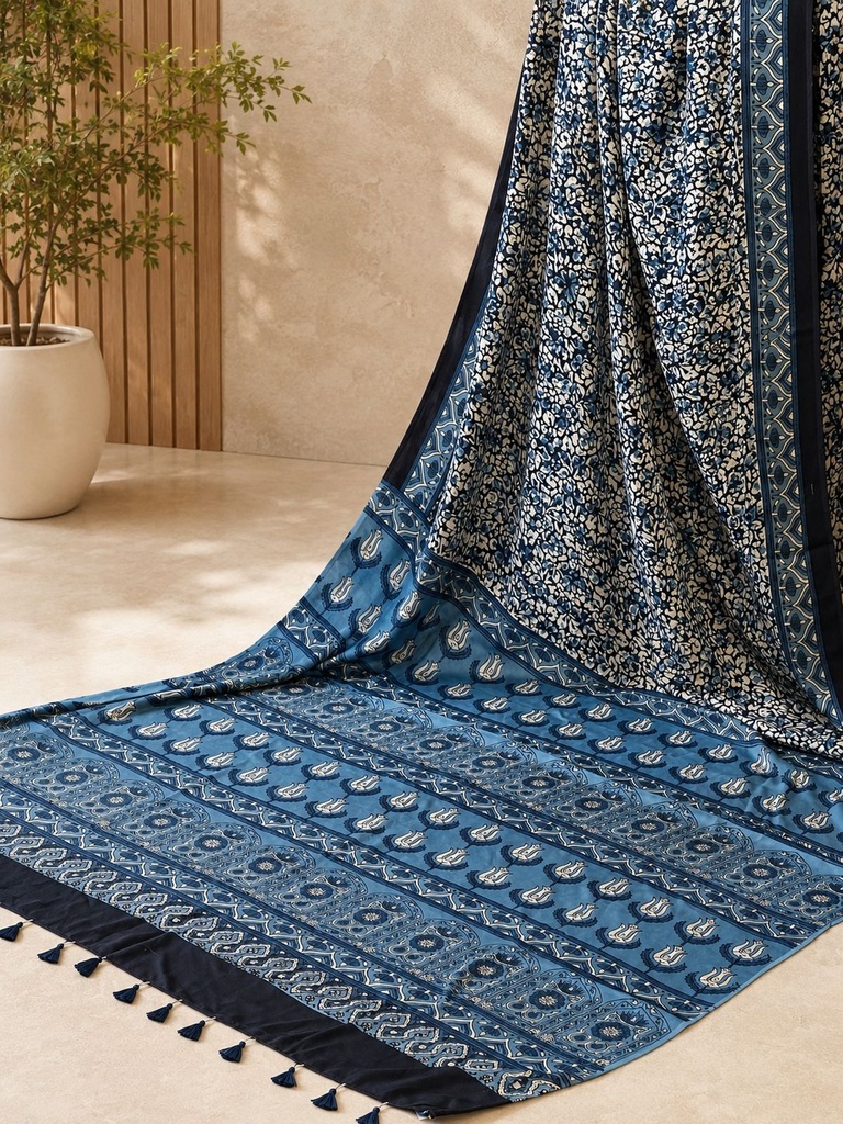 Premium Ajrakh Modal Silk Sarees 4244