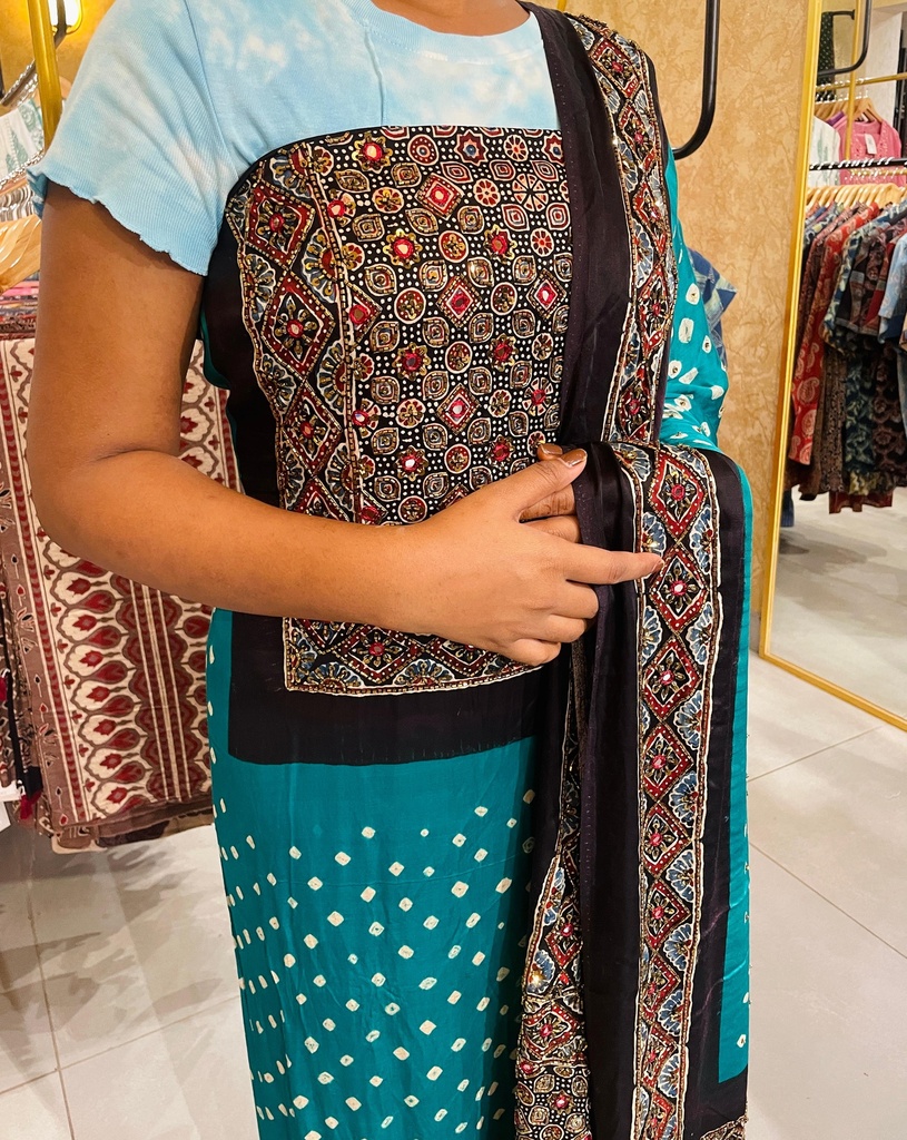 Premium Ajrakh Bandhani Suit 5012