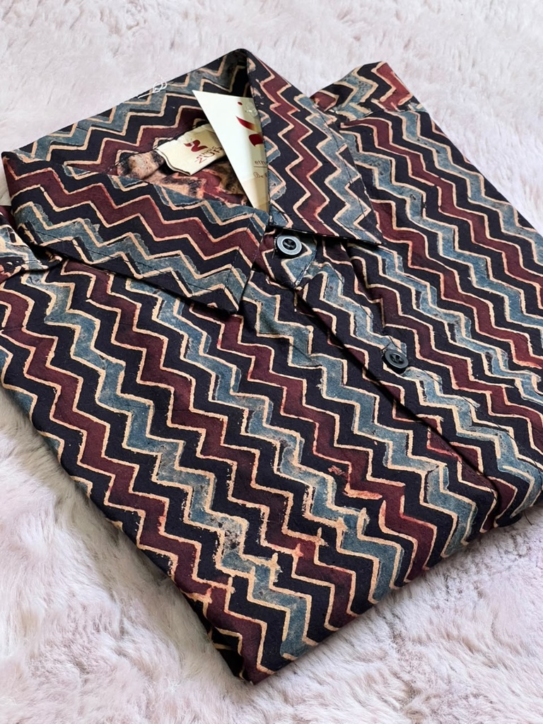 Ajrakh Cotton Mens Shirt 5049