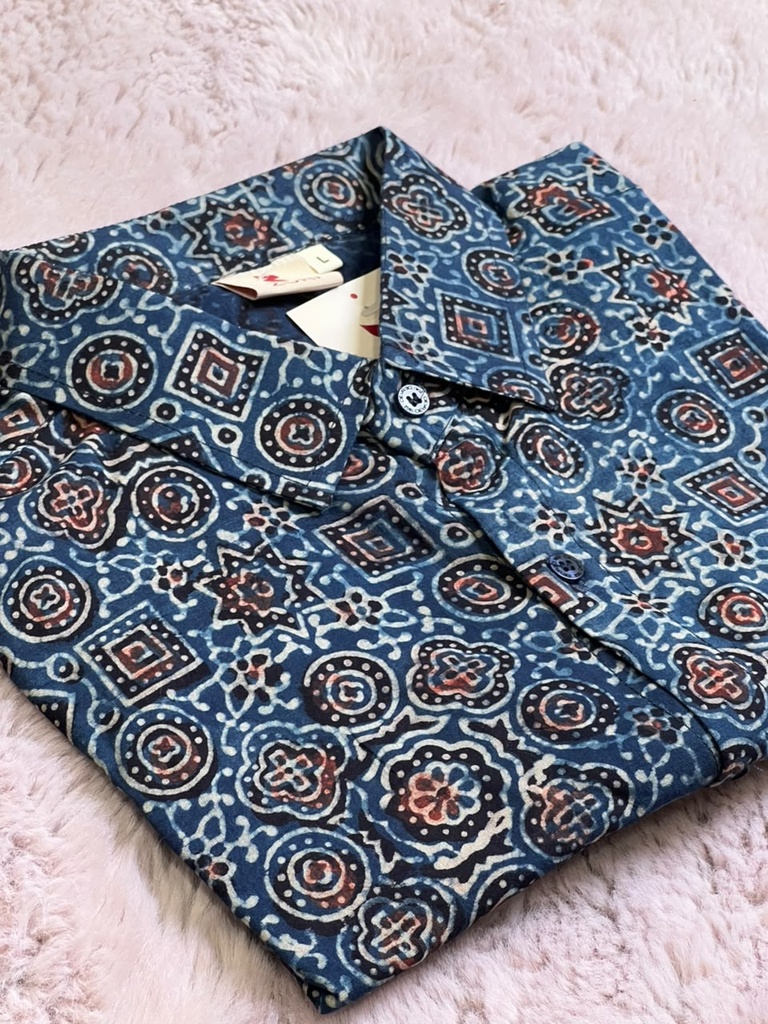 Ajrakh Cotton Mens Shirt 5049