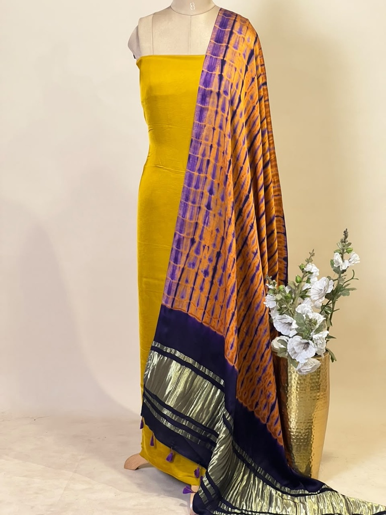 Ajrakh Modal Shibori Suit 5012 YELLOW 2