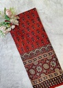 Ajrakh Handblock Printed Mashru Silk Fabric 4215
