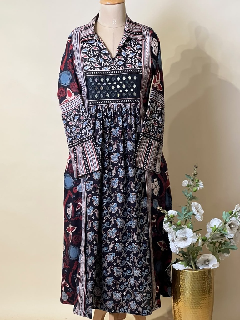 Ajrakh Cotton Kurti 5029