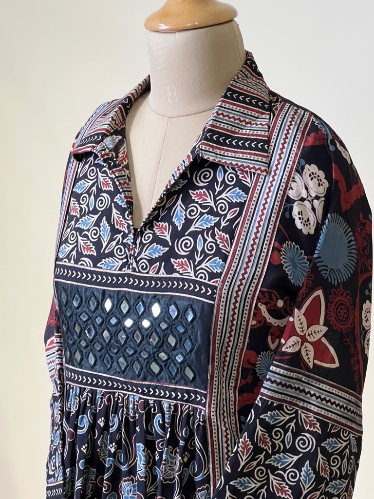 Ajrakh Cotton Kurti 5029
