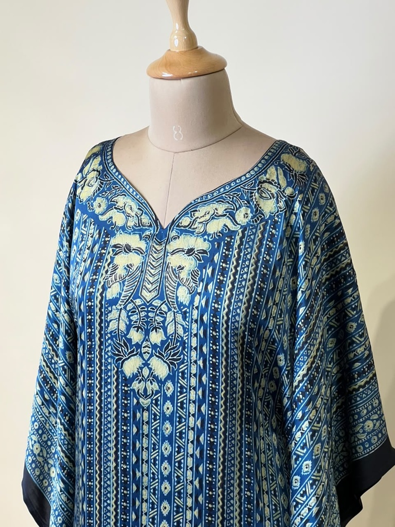 Premium Ajrakh Silk Kaftans 4801 