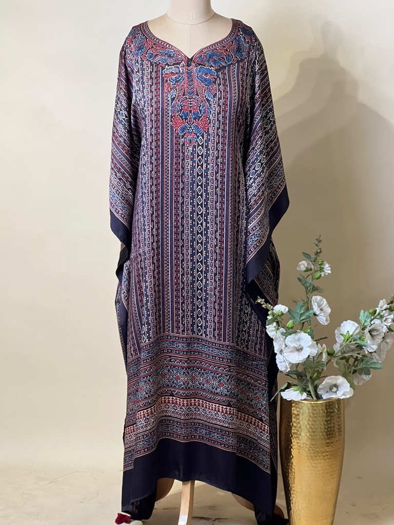 Premium Ajrakh Silk Kaftans 4801