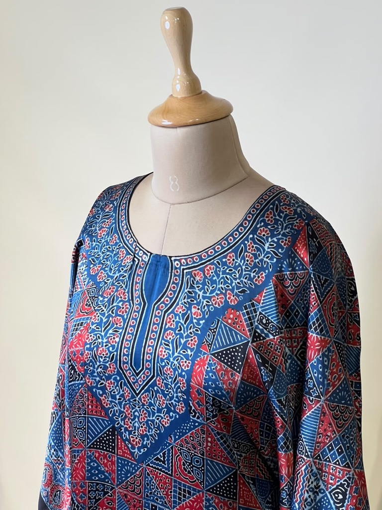 Premium Ajrakh Silk Kaftans 4801