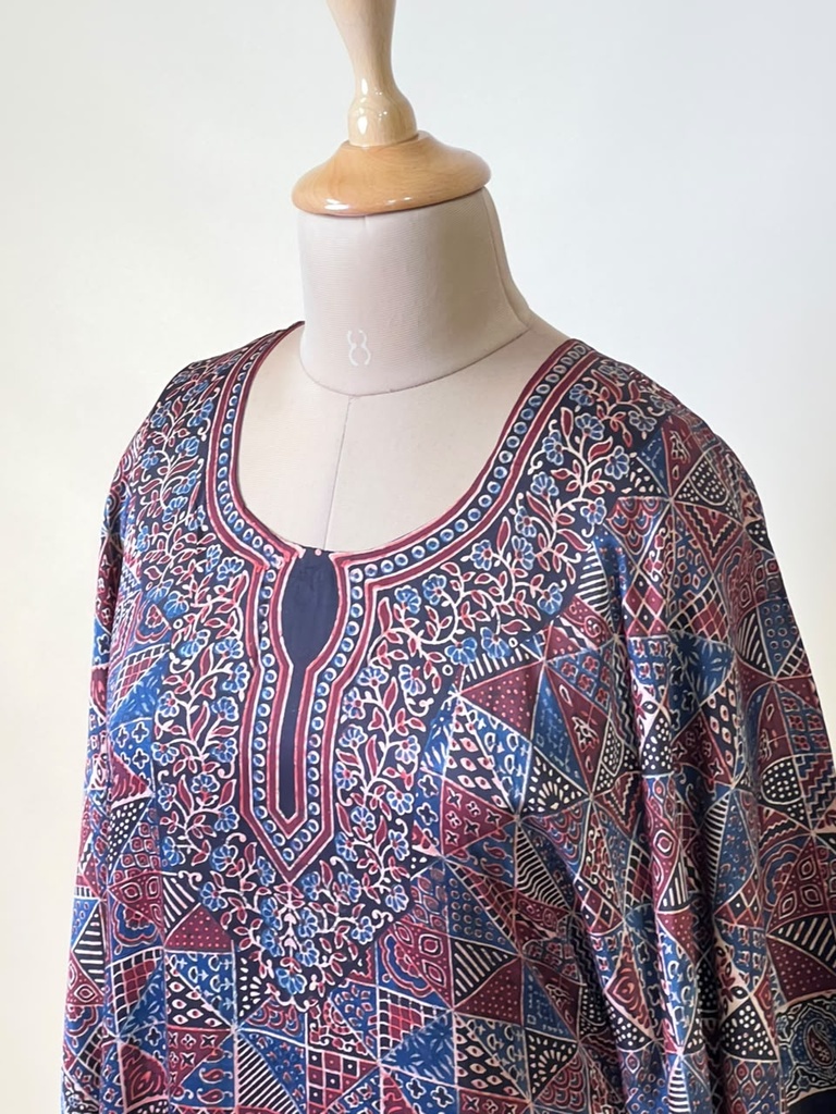 Premium Ajrakh Silk Kaftans 4801 BLACK 6