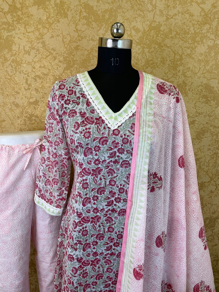  Block Printed Kurti Set 5034
