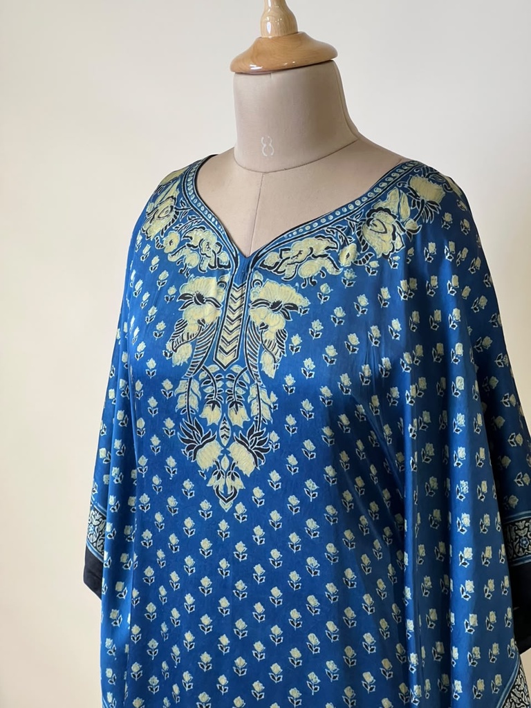 Premium Ajrakh Silk Kaftans 4801 BLUE 4