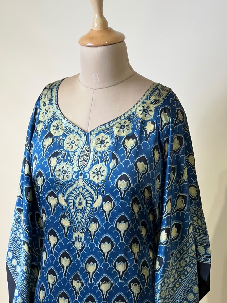 Premium Ajrakh Silk Kaftans 4801 BLUE 5