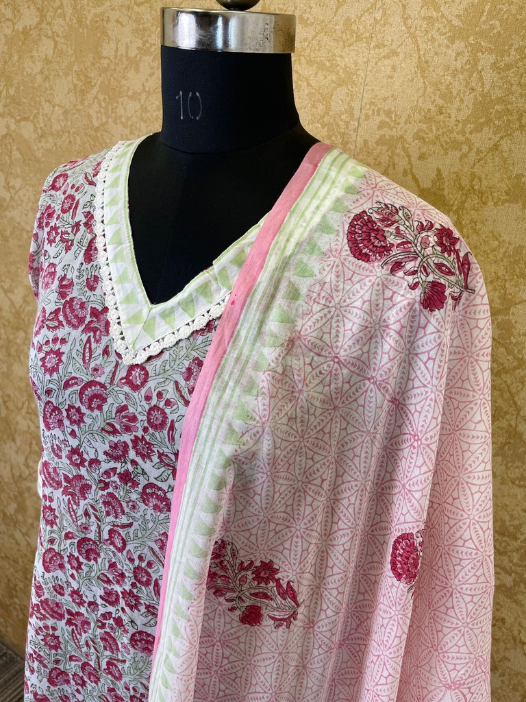  Block Printed Kurti Set 5034