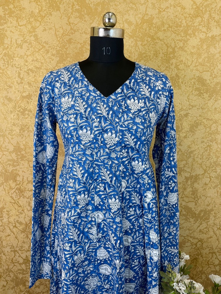  Block Printed Anarkali Kurti 5043