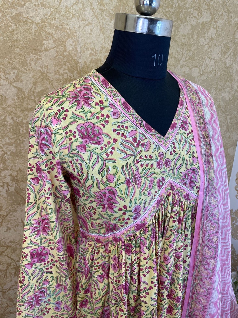 Alia Cut Cotton Kurti Set 