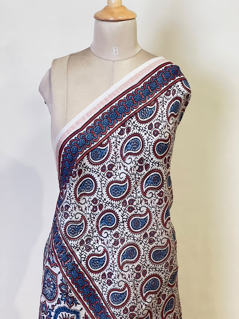 Ajrakh Chanderi Silk Dupatta 5017 