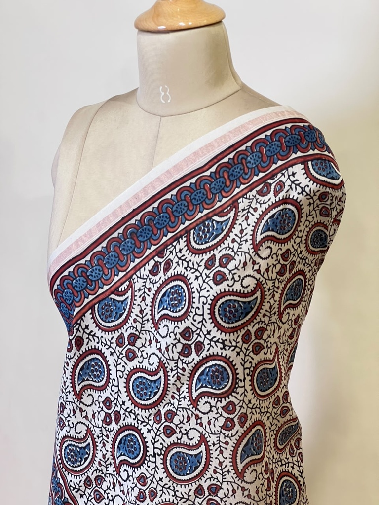 Ajrakh Chanderi Silk Dupatta 5017 