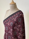 Ajrakh Chanderi Silk Dupatta 5017 BROWN D