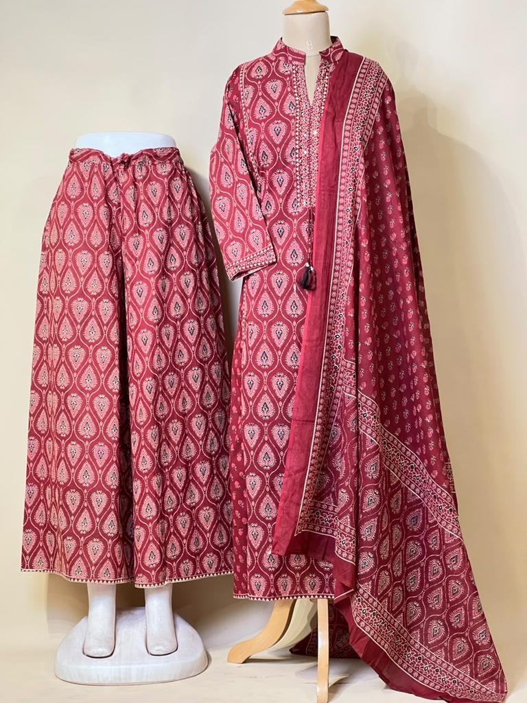  Soft Cotton Kurti Sets 5043 RED
