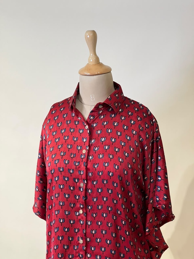 Ajrakh Modal Shirt Kaftans 5015 RED 2