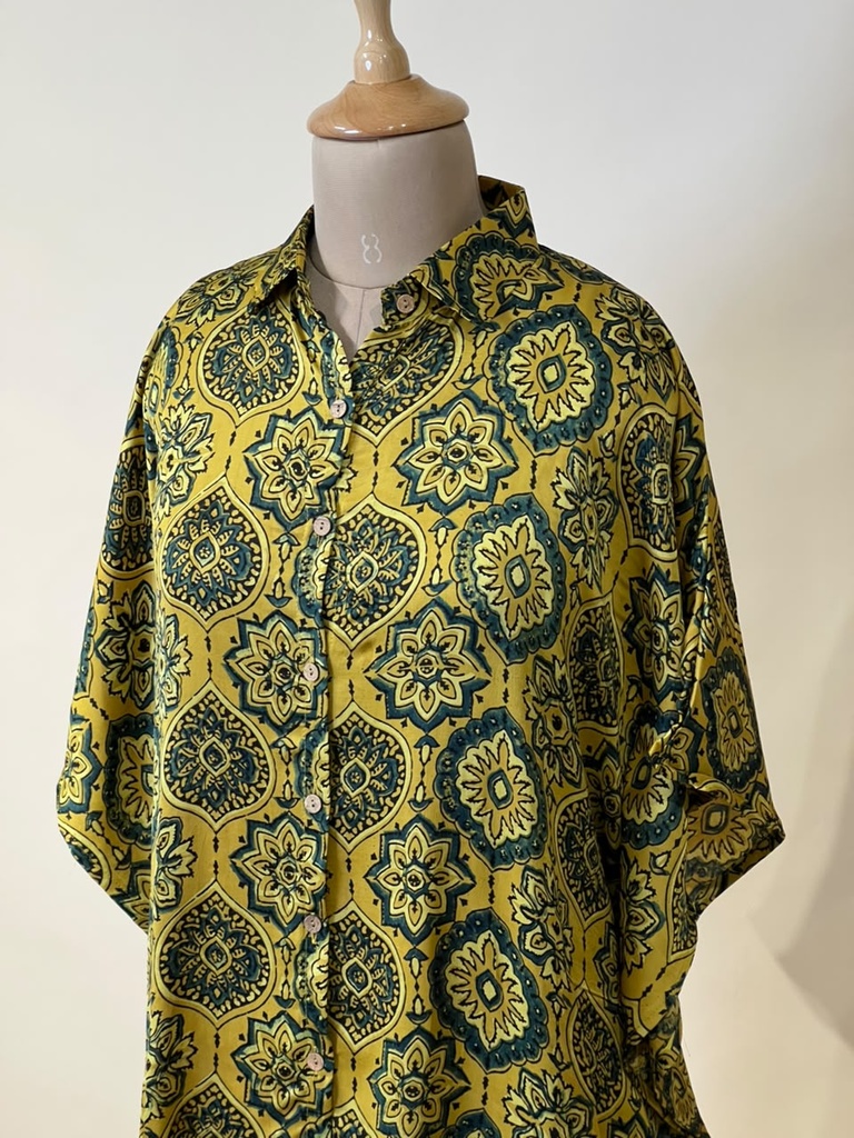 Ajrakh Modal Shirt Kaftans 5015 YELLOW 1