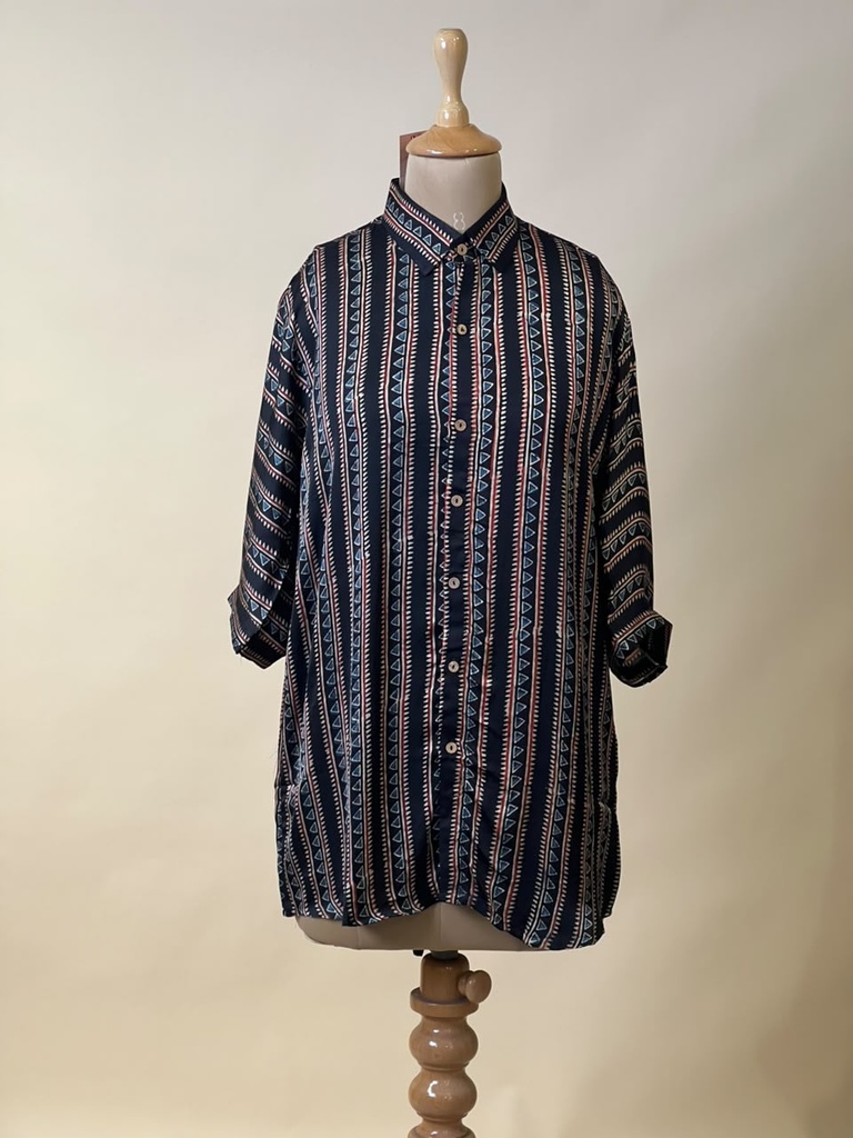 Ajrakh Modal Mens Shirt 5049 BLACK 3
