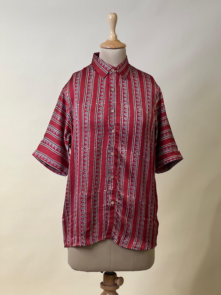 Ajrakh Modal Mens Shirt 5049 RED 2