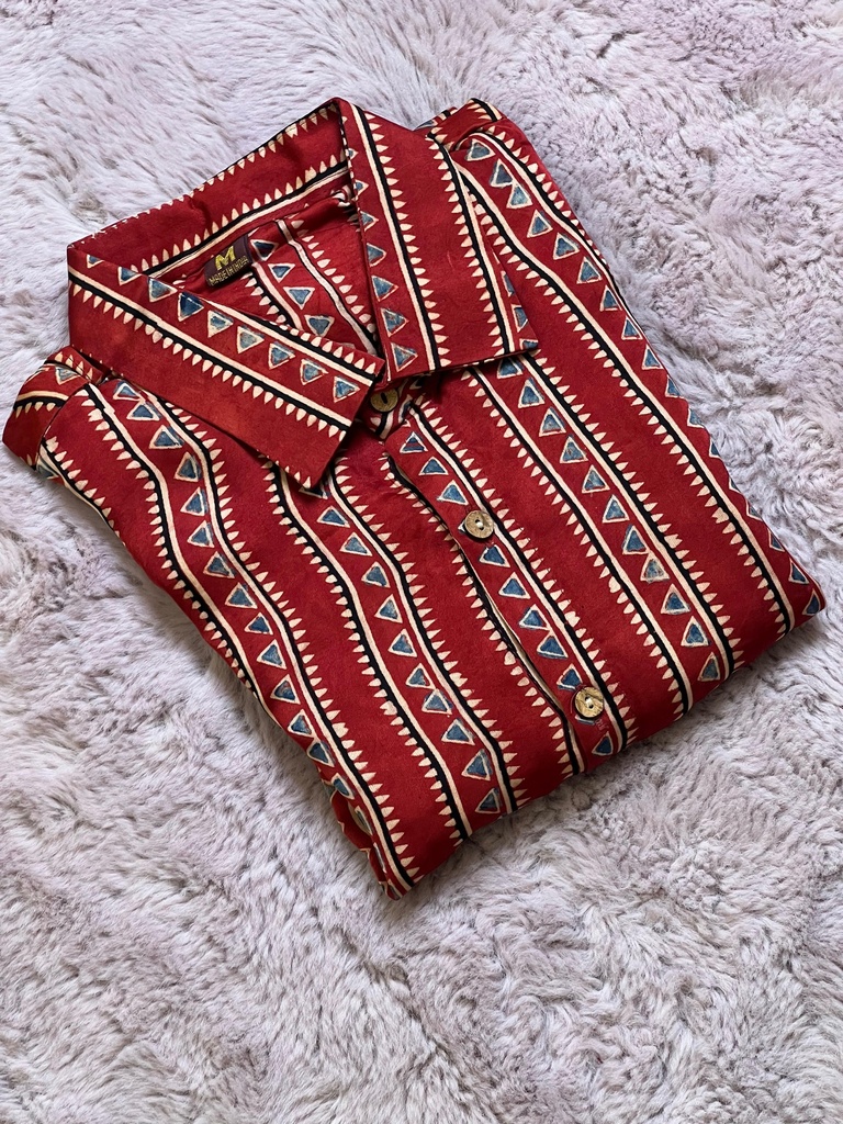 Ajrakh Modal Mens Shirt 5049 RED 2