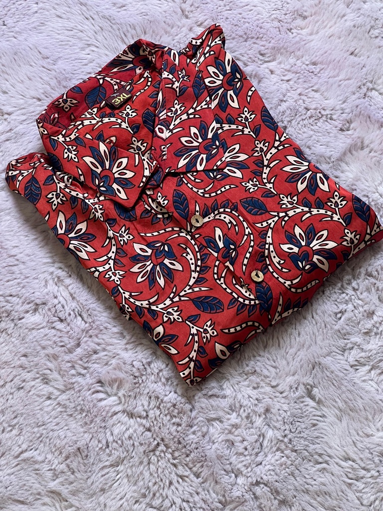 Ajrakh Modal Mens Shirt 5049 RED 3