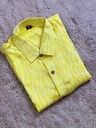 Batik Printed Modal Mens Shirt 5049 YELLOW