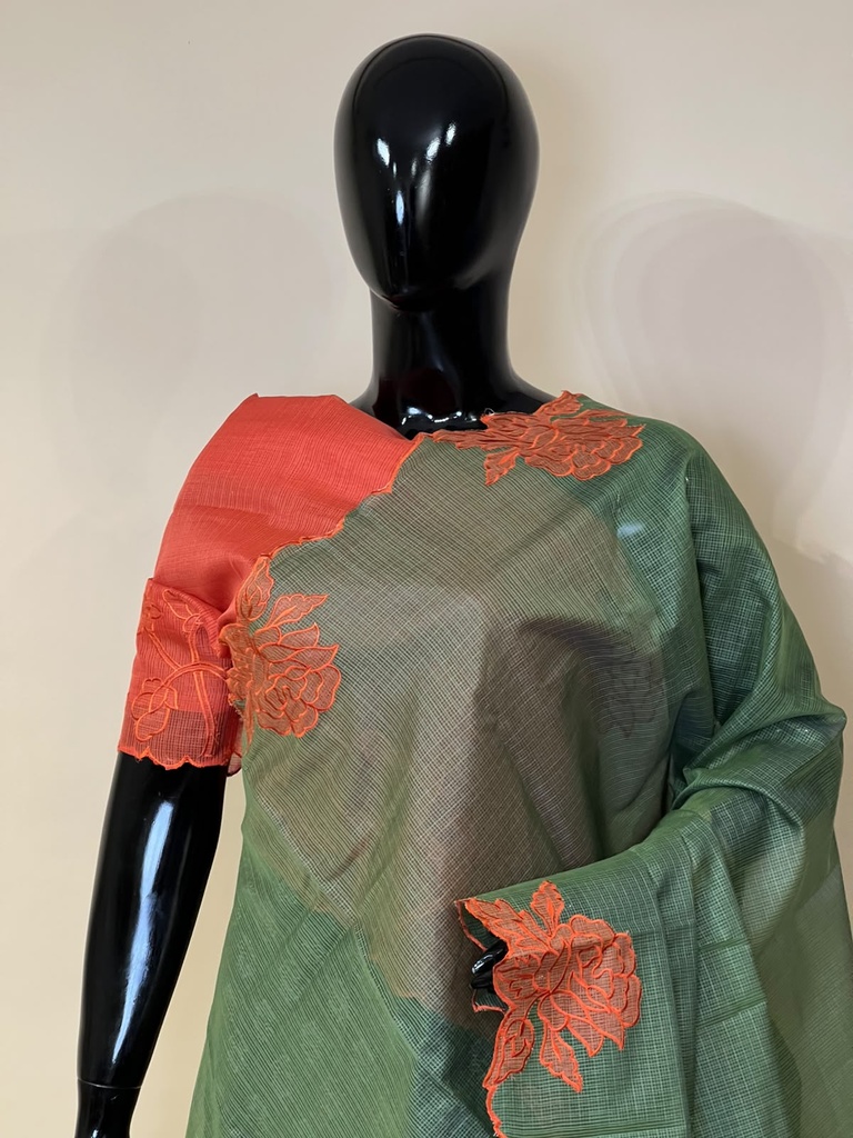 Applique work Kota Silk Sarees 5012