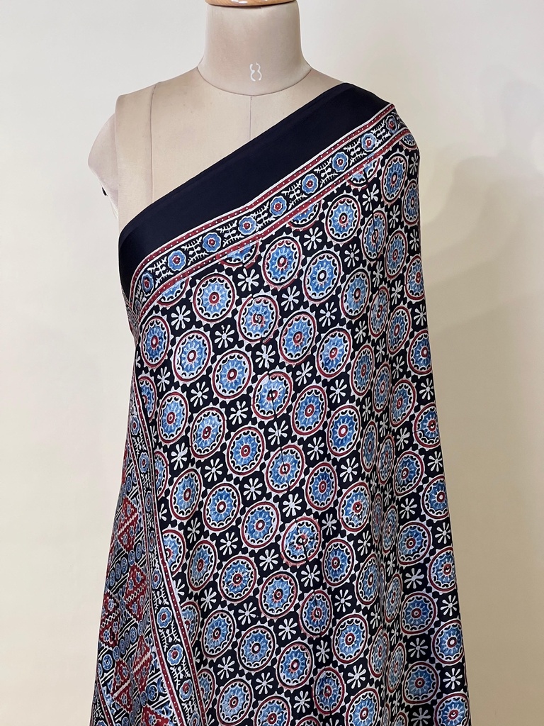 Ajrakh Modal Dupatta 5072 BLACK 1