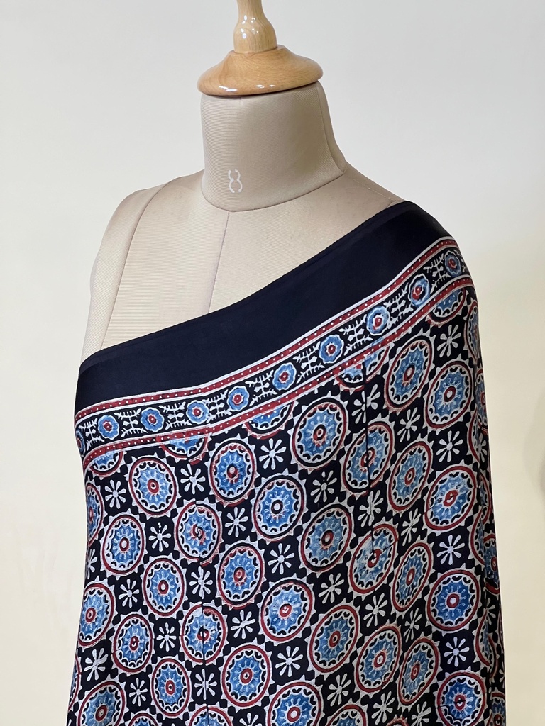 Ajrakh Modal Dupatta 5072 BLACK 1