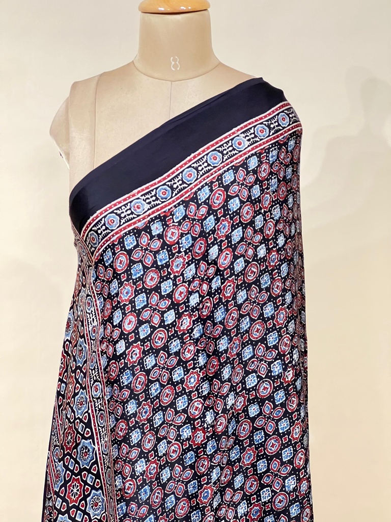 Ajrakh Modal Dupatta 5072 BLACK 4