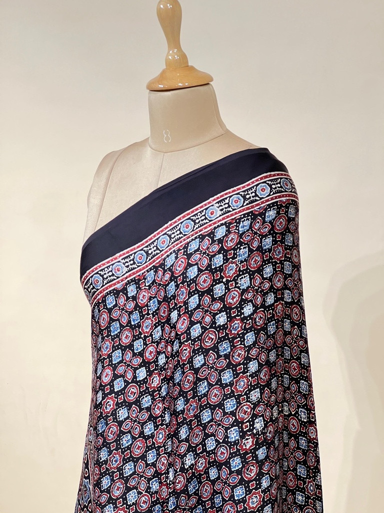 Ajrakh Modal Dupatta 5072 BLACK 4