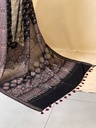 Ajrakh Maheshwari Silk Sarees 5028 BLACK 2