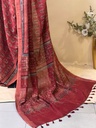 Ajrakh Maheshwari Silk Sarees 5028 RED 3