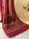 Ajrakh Maheshwari Silk Sarees 5028