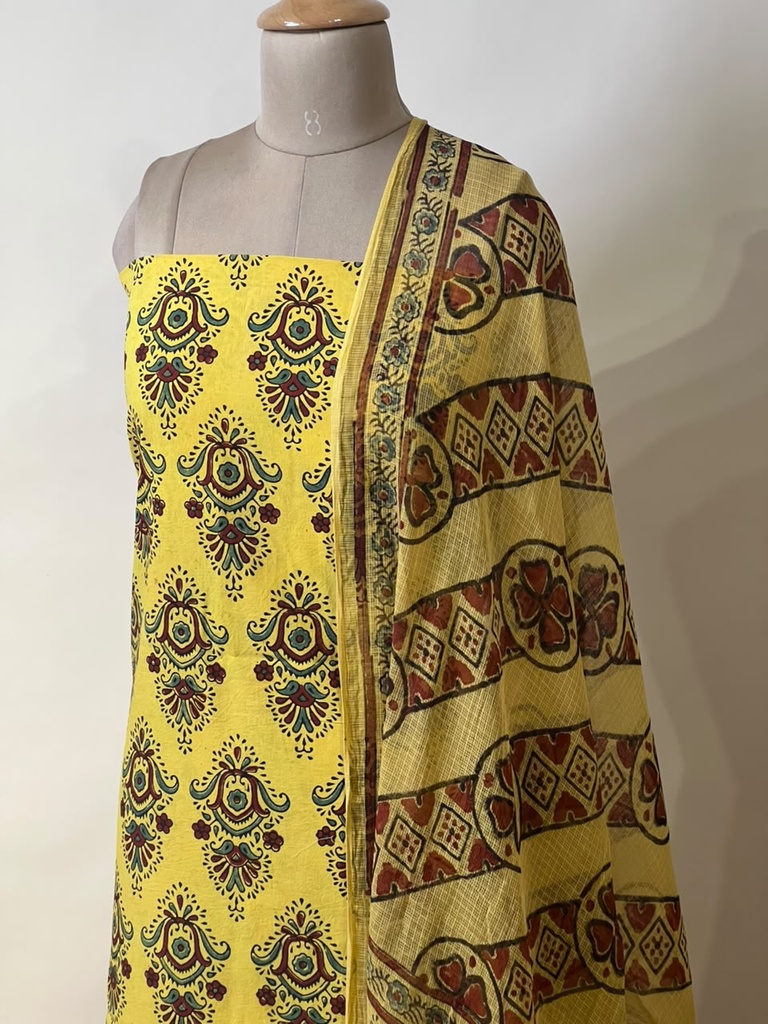 Kota Dupatta Ajrakh Suit 5025 YELLOW 2