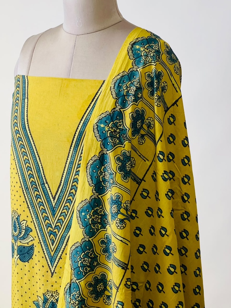 Premium Ajrakh Cotton Suit 5025 YELLOW 2